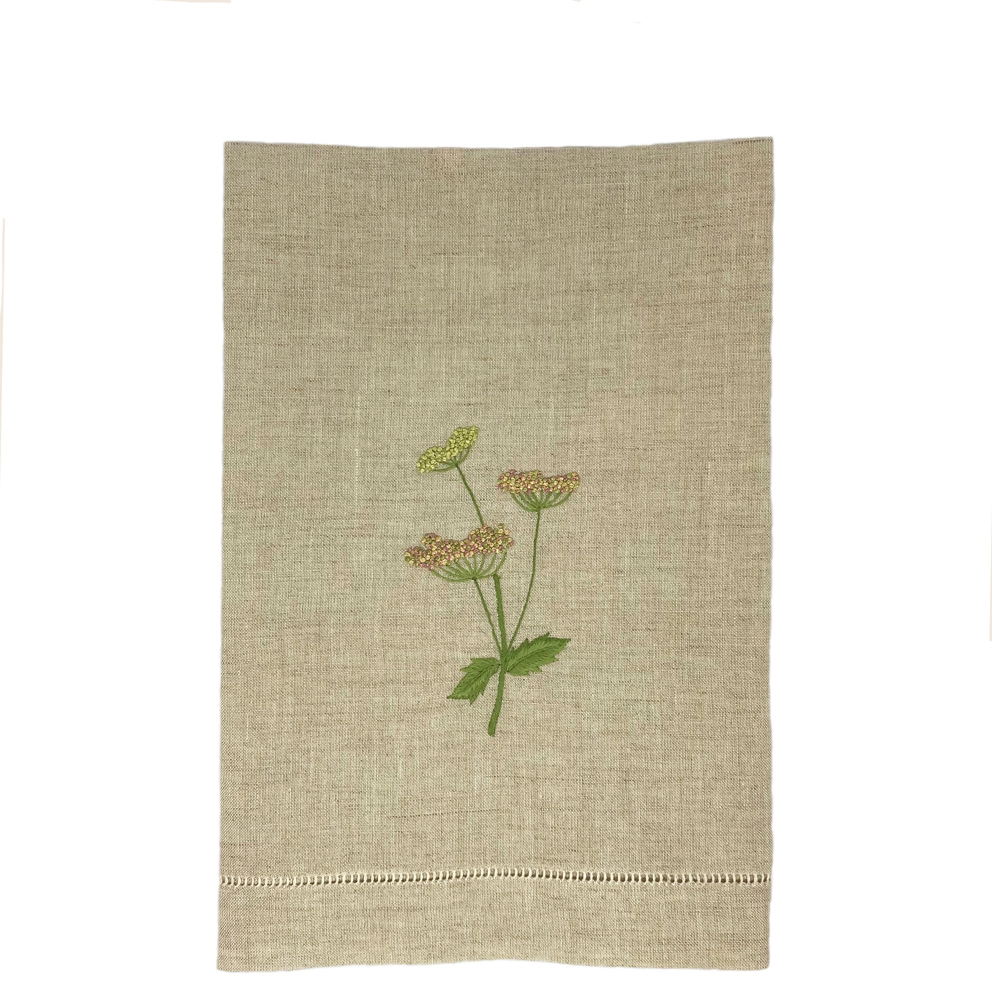 Pure Linen Guest Towel Meadow Flower Natural