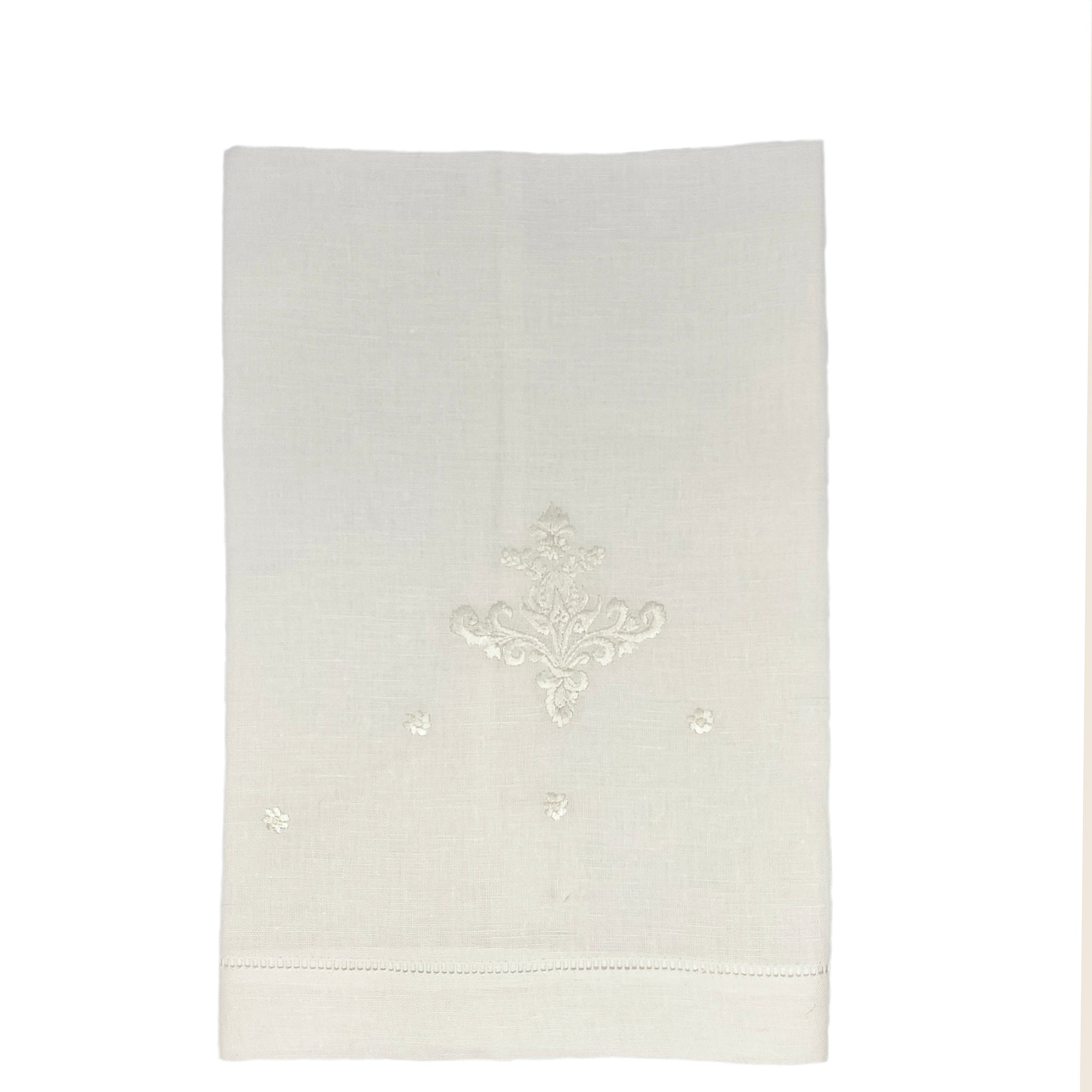 Pure Linen Guest Towel Ornament White