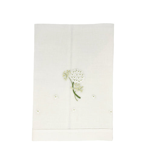 Pure Linen Guest Towel Hydrangea White