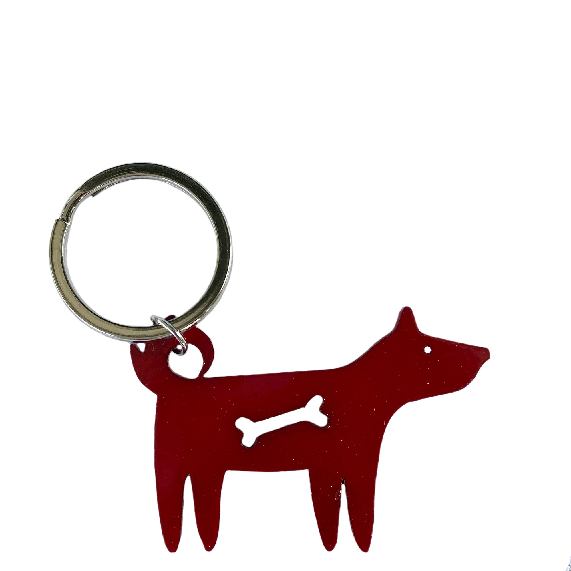 dog keyring red