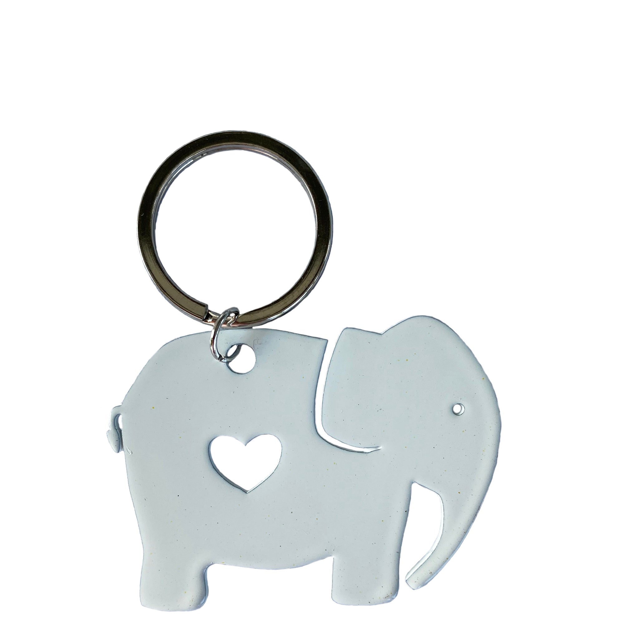 elephant keyring white