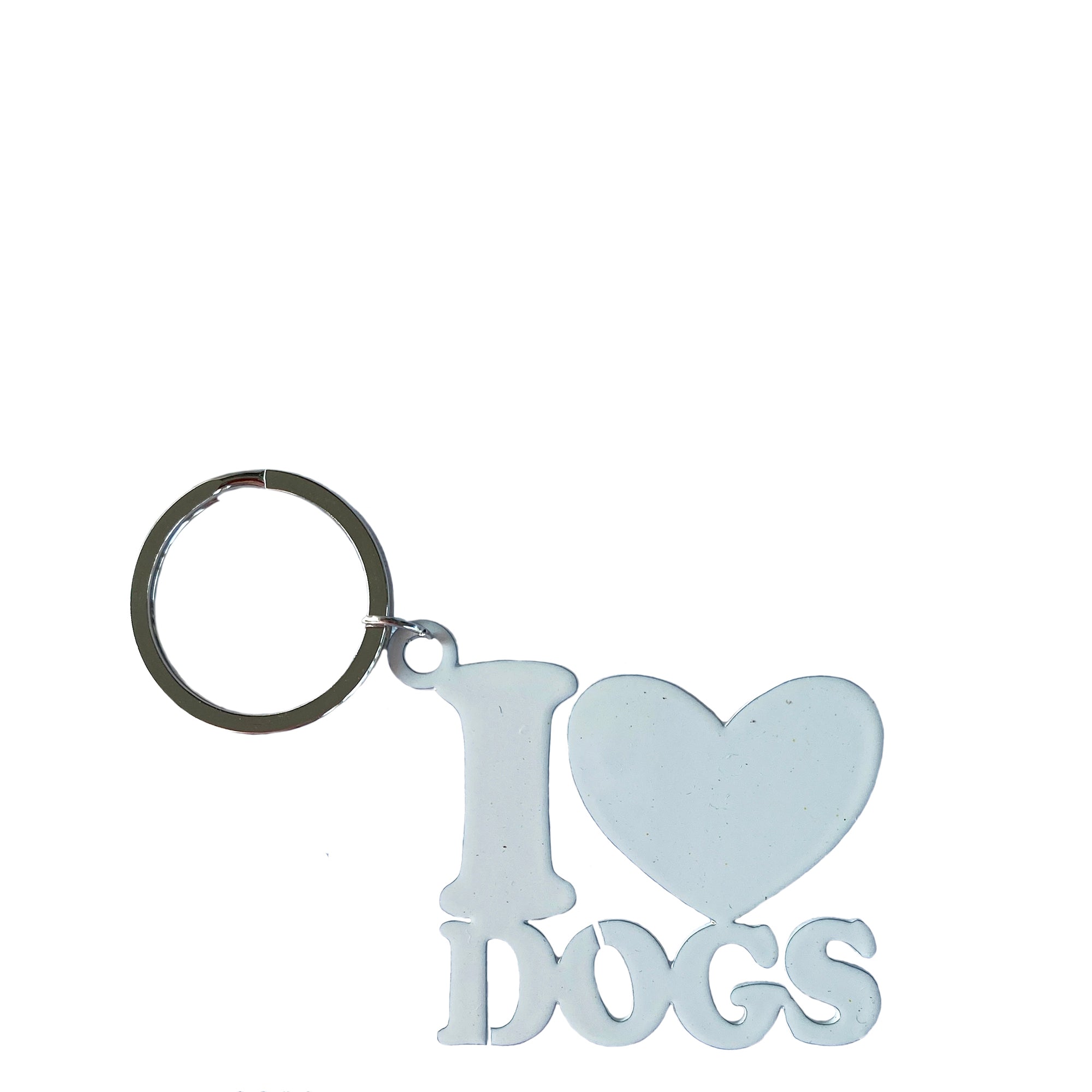 i love dog key ring white