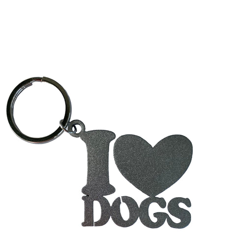 i love dogs key ring silver