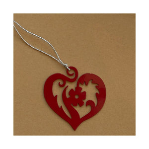 red heart christmas tree ornament