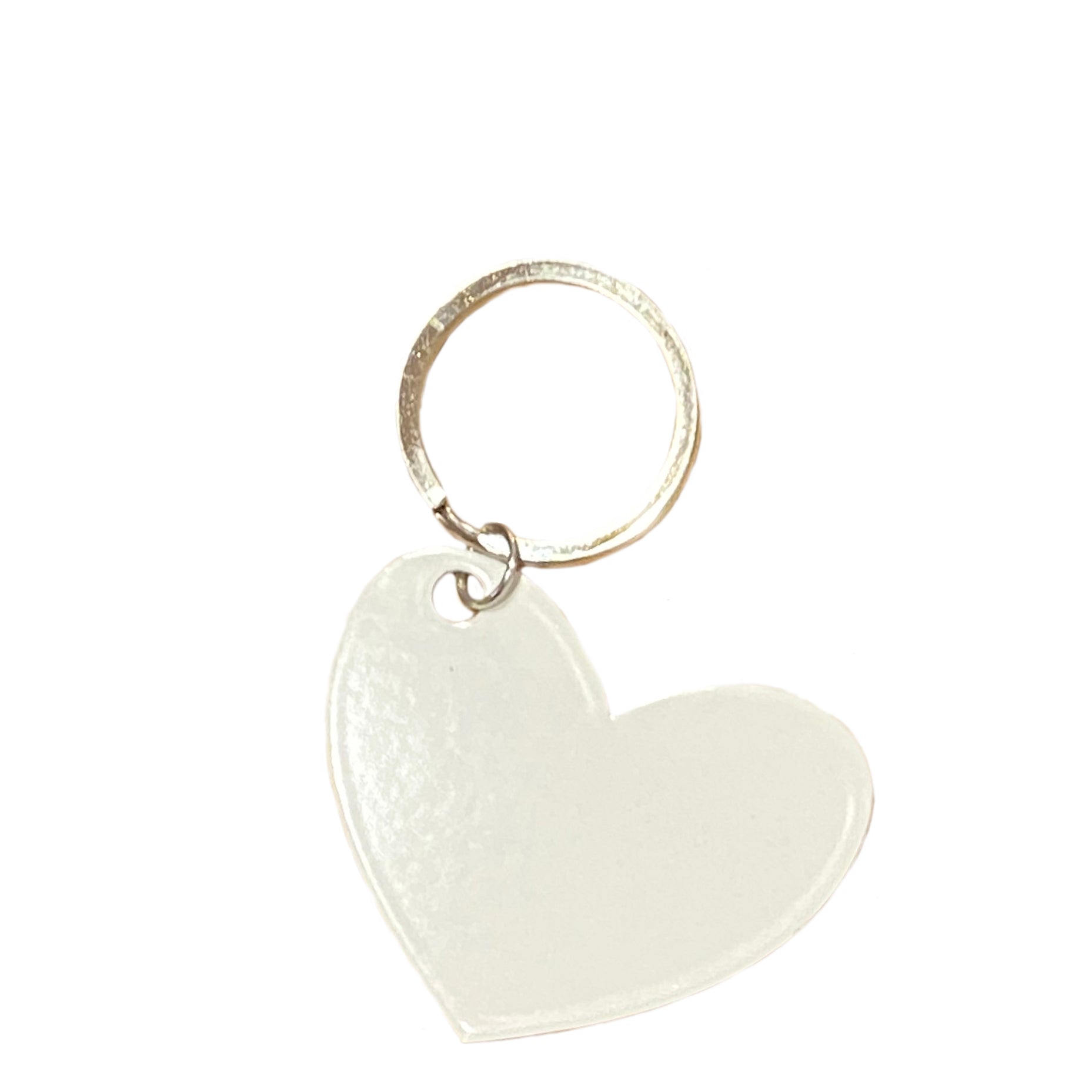 white heart keyring