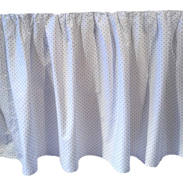 Crib Bed Skirt With Blue Polka Dot