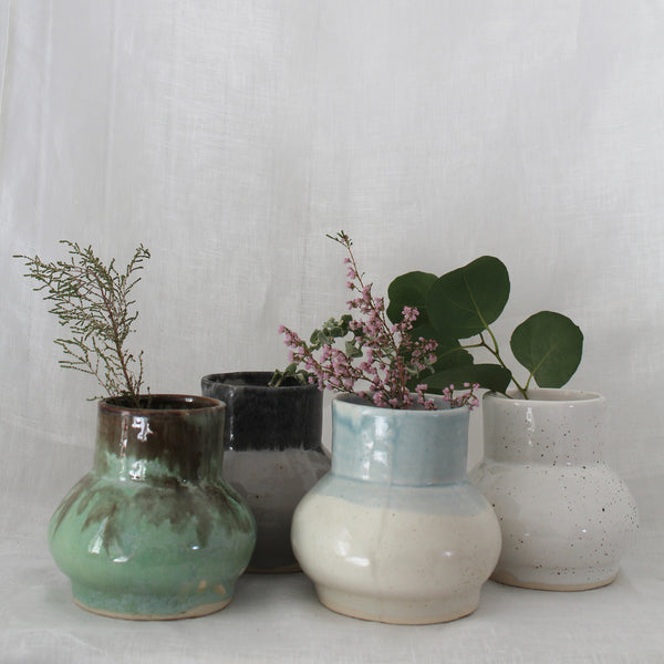 Ceramic Handmade Vase White Speckle