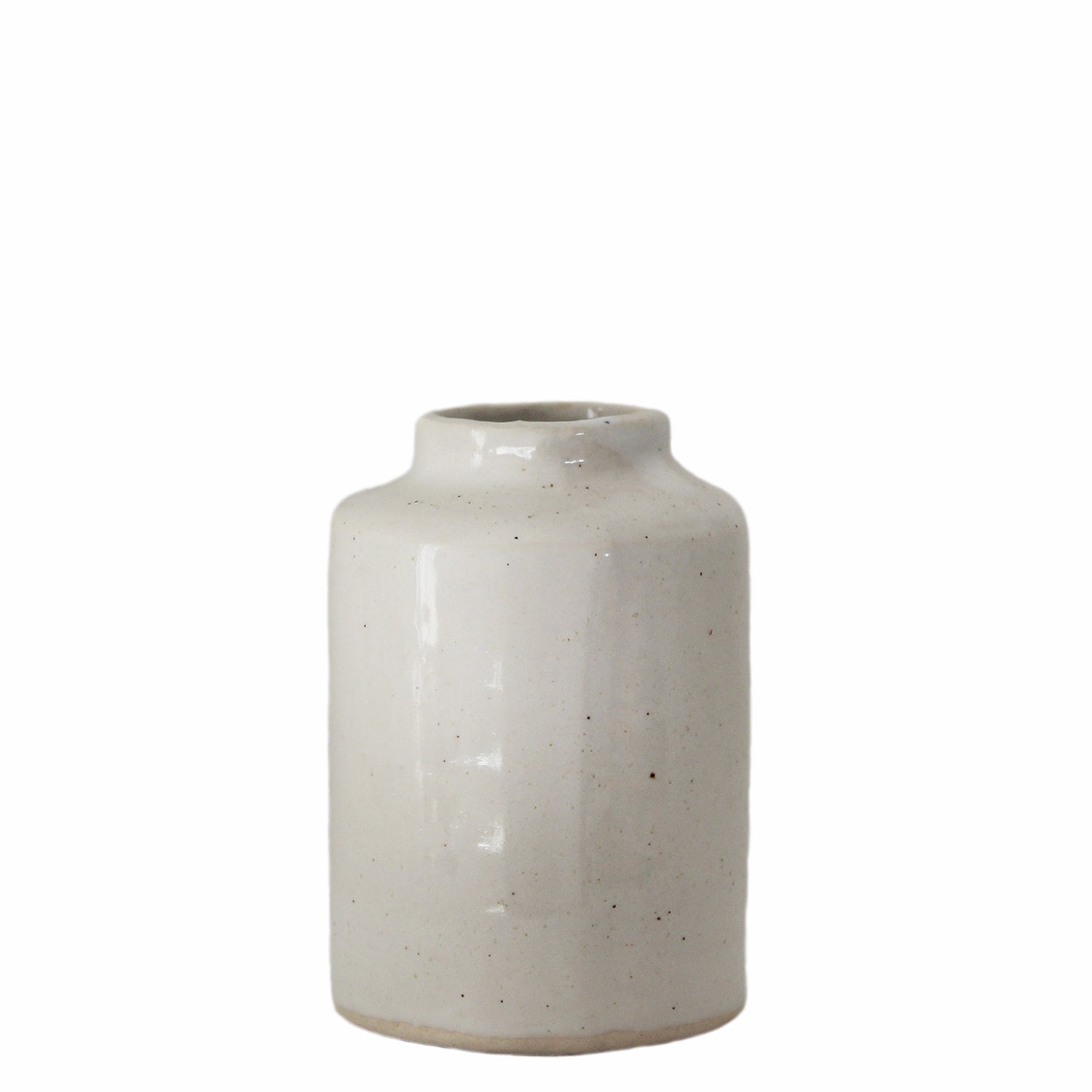 Ceramic Handmade Tall Reed Diffuser Pot White Speckle