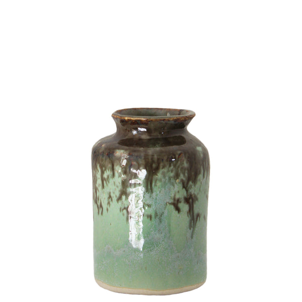 Ceramic Handmade Tall Reed Diffuser Pot Green