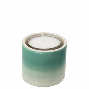 Ceramic Tea Light Holder Green Mini 