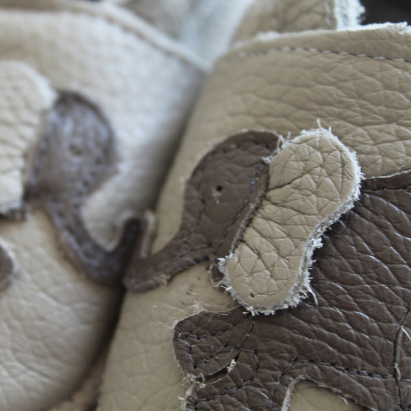 Soft Sole Baby Leather Shoes With On Safari Elephant