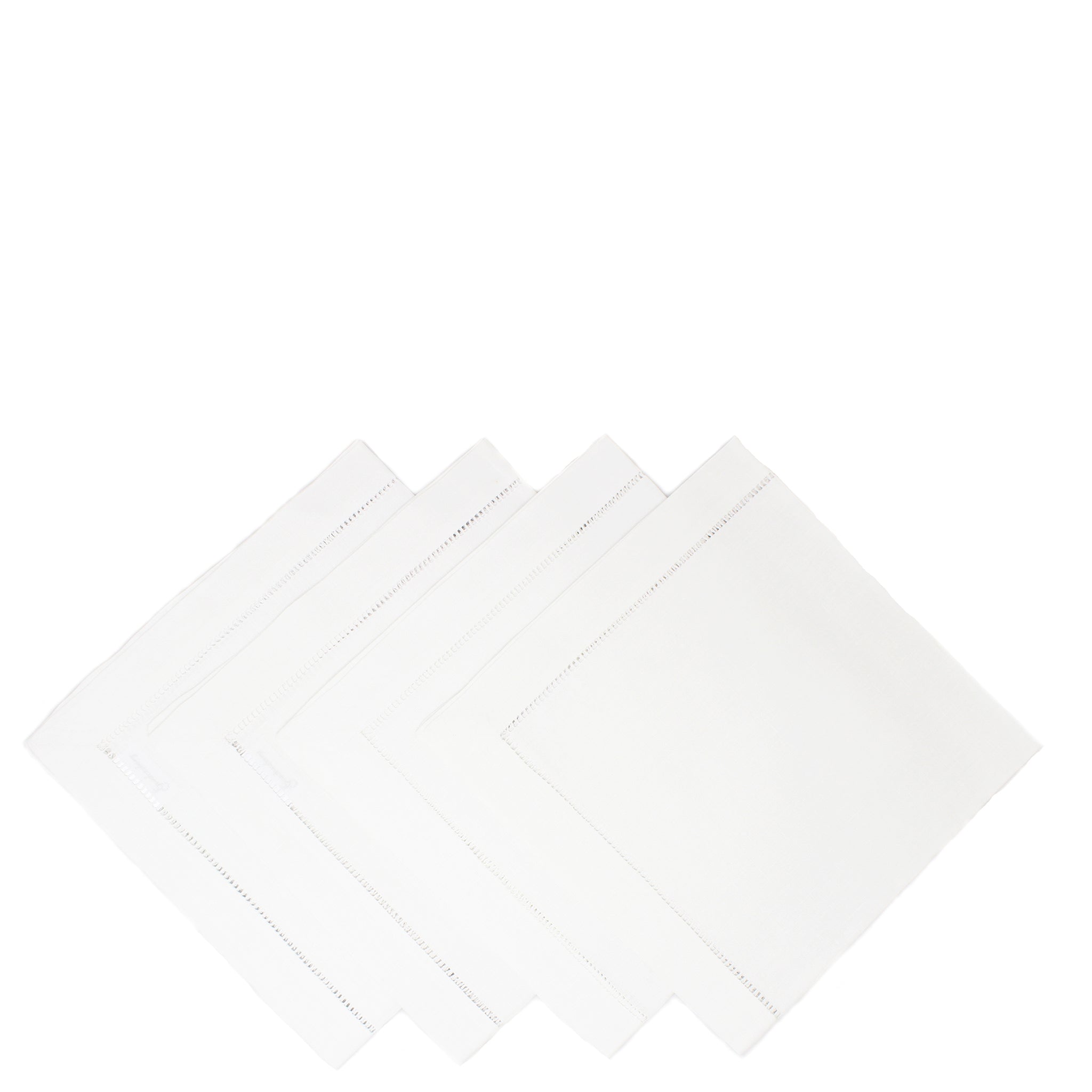 Pure Linen Napkins Ladder Stitch White