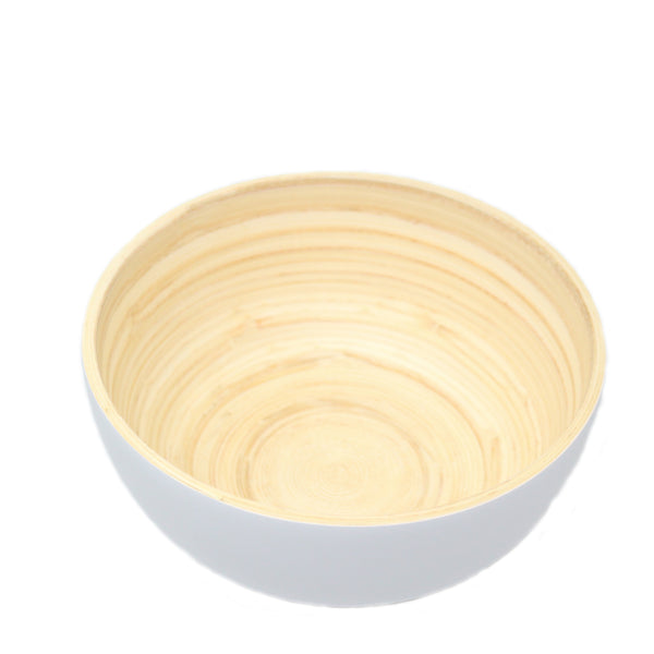 Bamboo Bowl Matte White Medium Round