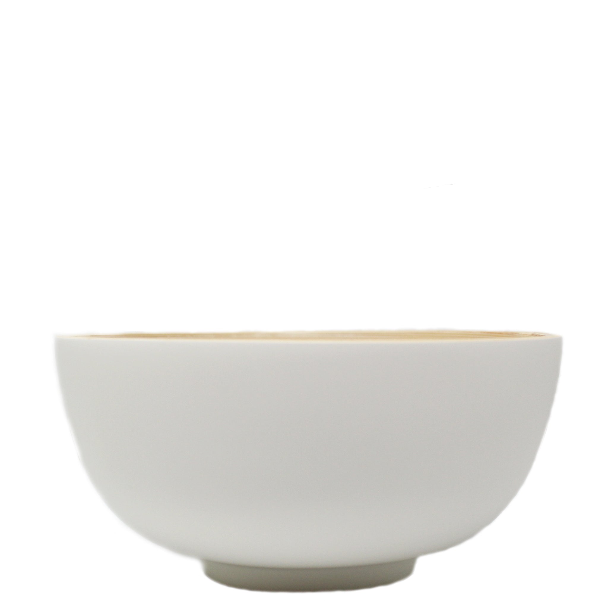 Bamboo Bowl Matte White Medium Round