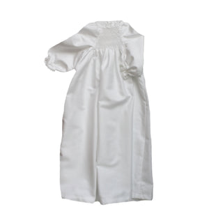 Smocked Baby Gown Pure White