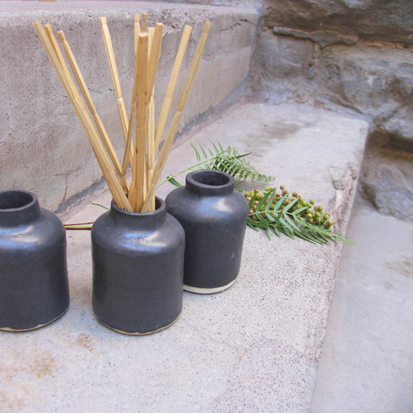 Charcoal Ceramic Handmade Reed Diffuser Pot