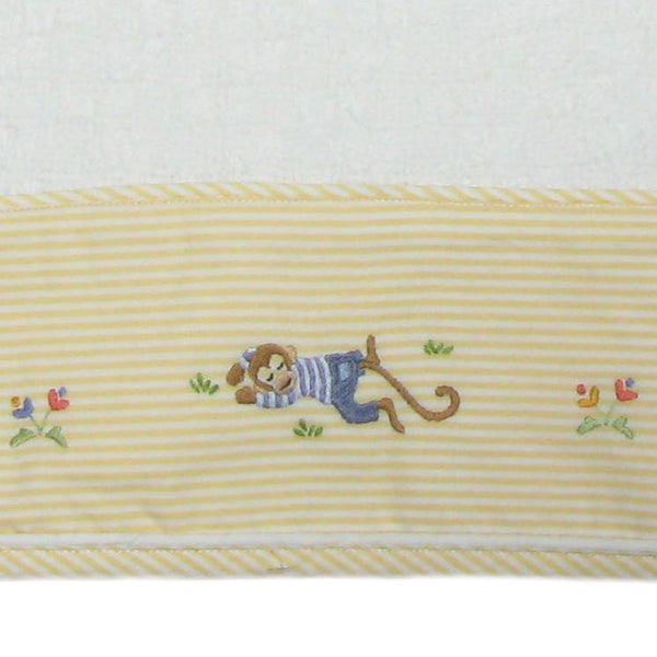 Cotton Baby Blanket Monkey Biz With Yellow Trim