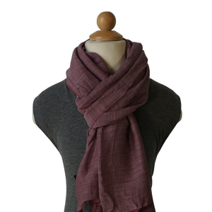 lightweight cotton & silk scarf - purple