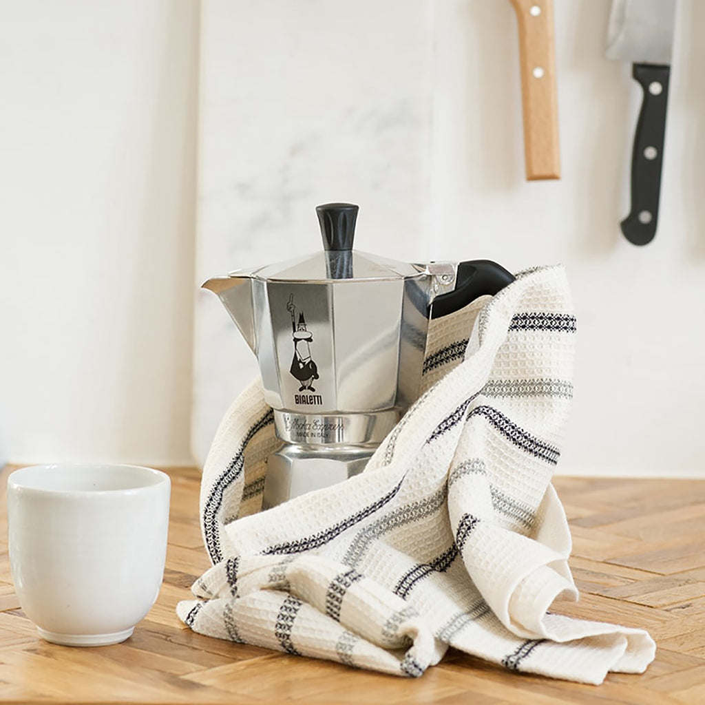 Cotton Waffle Weave Tea Towels, Charcoal Black, Kitchen Hand