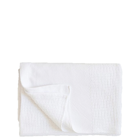 white organic baby blanket handwoven with 100% cotton