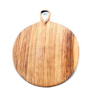 Round Olive Wood Rustic Cheese Board