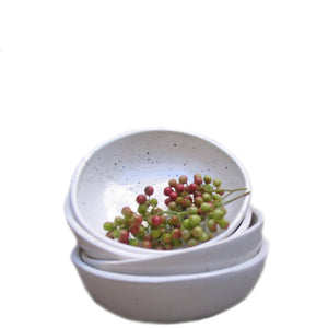 small handmade ceramic bowl - white speckle