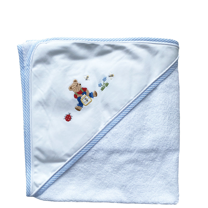 Babyhug Terry Knit Hooded Towel With Teddy Bear Print L 75 x B 75 cm - Gold