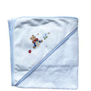Baby Hooded Towel Teddy Bear Blue