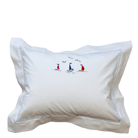 Boudoir Pillow Sham With Sailboats 