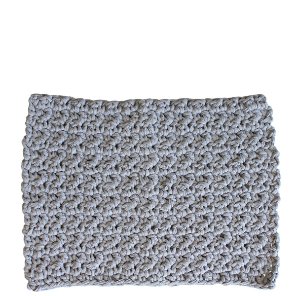 hand knit bathmat from tarn yarn