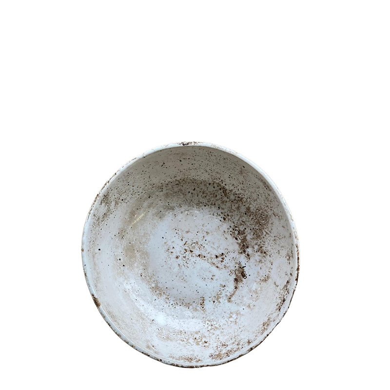 small handmade ceramic bowl - white raku