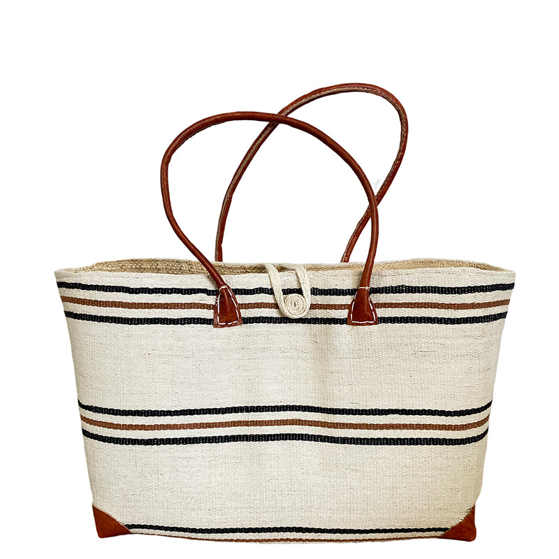 Wild Silk Market Bag Cream Stripe