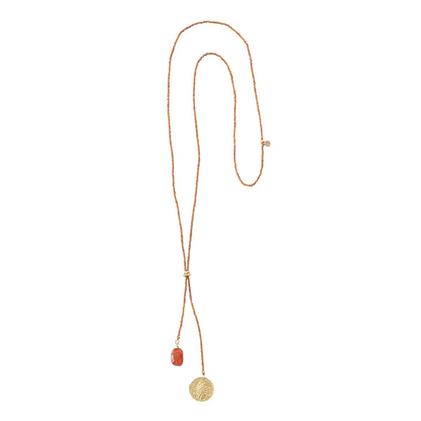 Fairy Carnelian Dandelion Gold Necklace