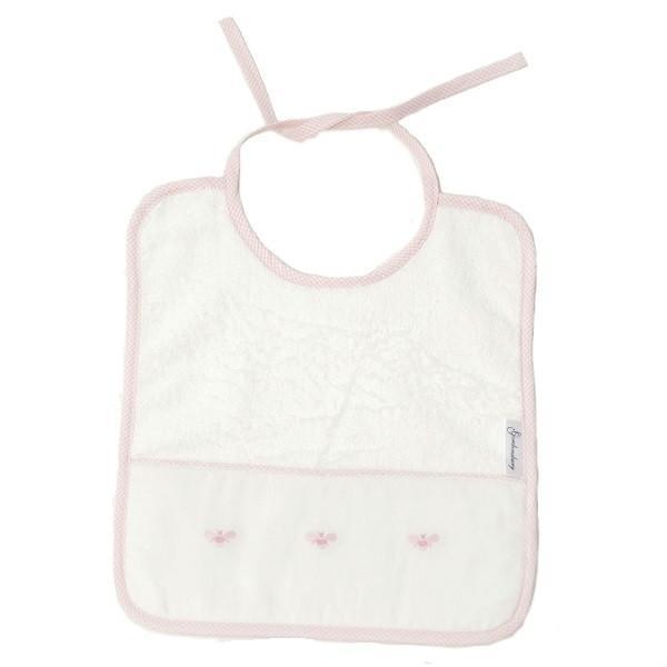 Baby Terry Bib Baby Bees Pink