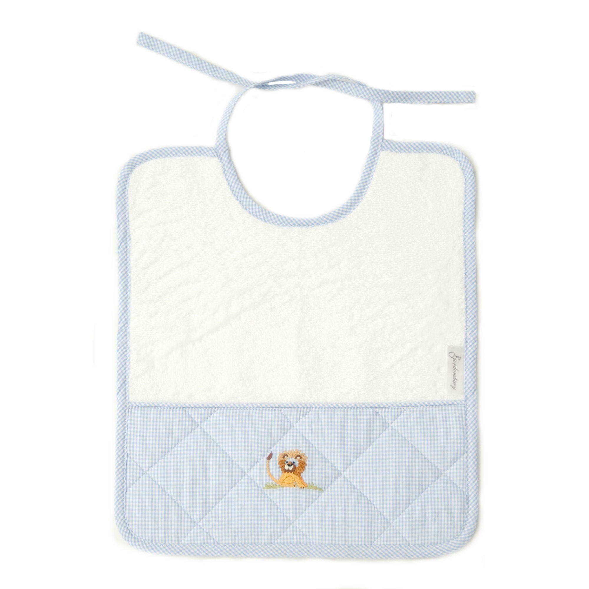 Baby Terry Bib On Safari Blue