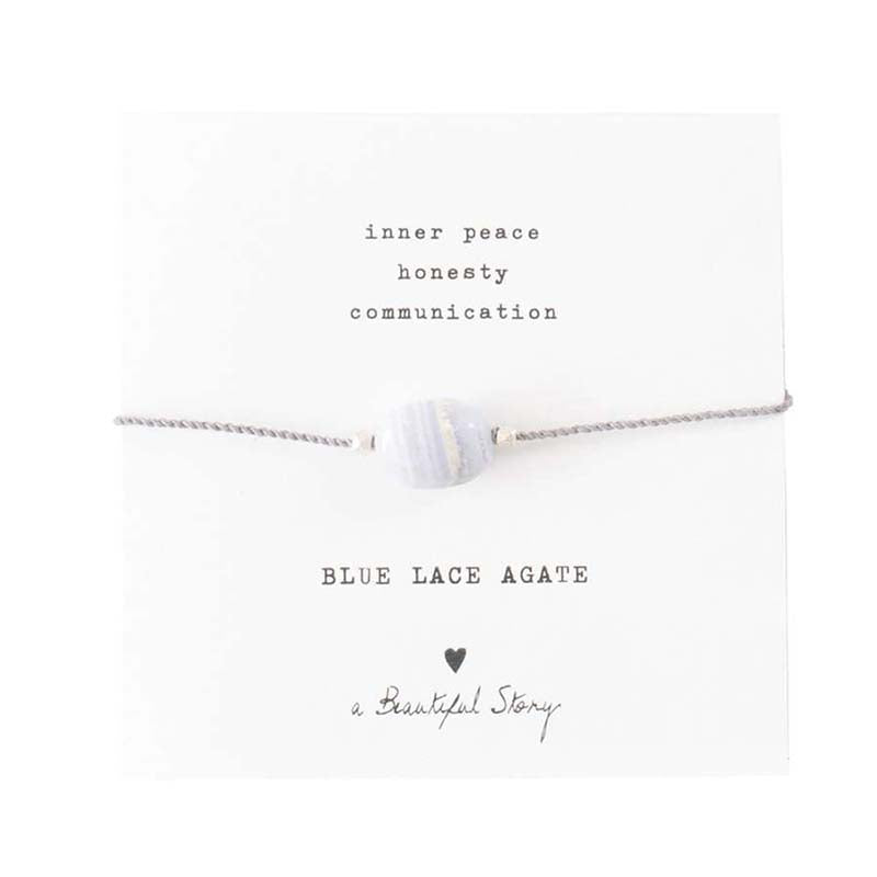 Gemstone Blue Lace Agate Silver Bracelet