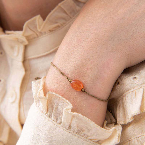 Gemstone Carnelian Gold Bracelet