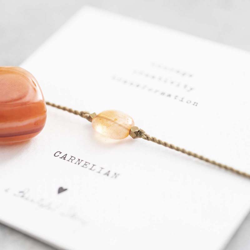 Gemstone Carnelian Gold Bracelet