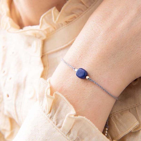 Gemstone Lapis Lazuli Silver Bracelet