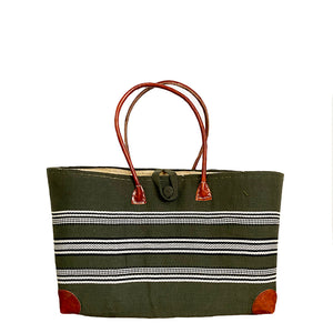 Wild Silk Market Bag Green Stripe