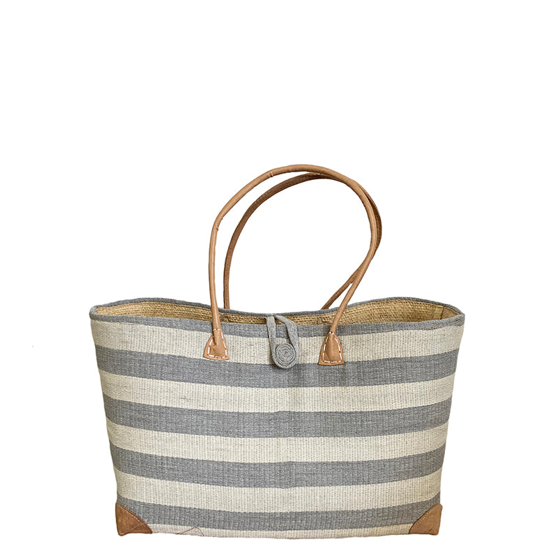 Wild Silk Market Bag Grey Stripe