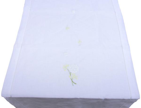 Linen Table Runner Hydrangea White