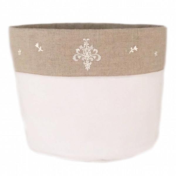 Linen Vanity Holders Large White Ornamental