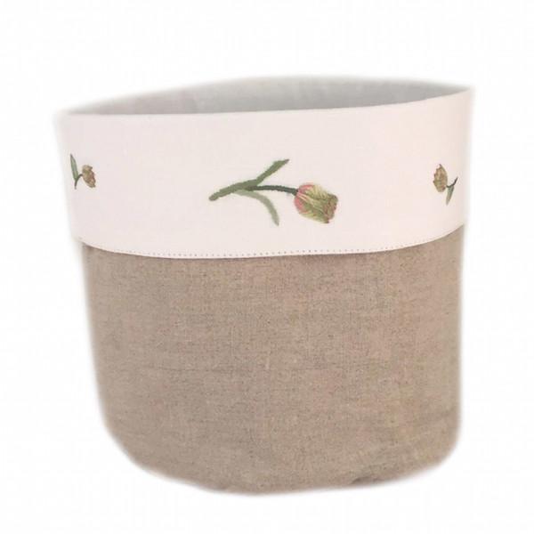 Linen Vanity Holders Large - Natural Tulip