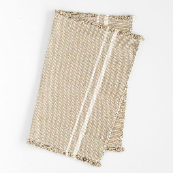 Handwoven Placemat Stone Stripe