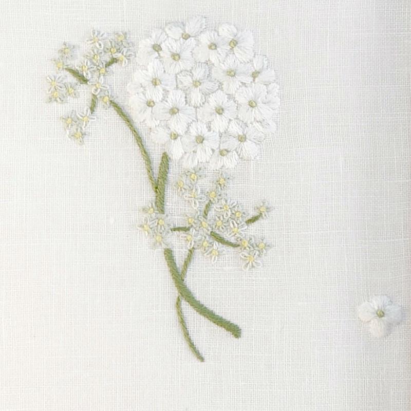 Linen Table Runner Hydrangea White