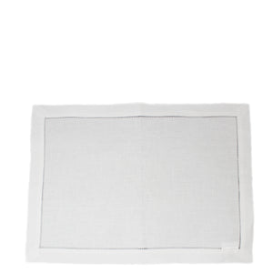 Linen Placemat Hemstitched White
