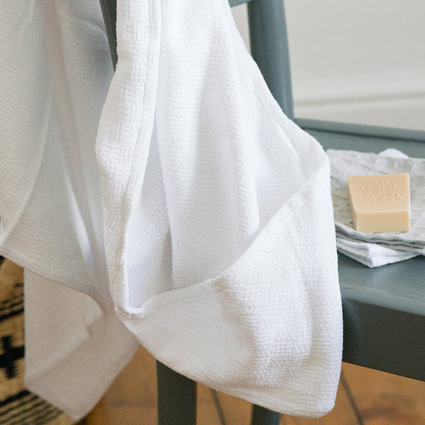 Mungo Cotton Hooded Towel for Baby White