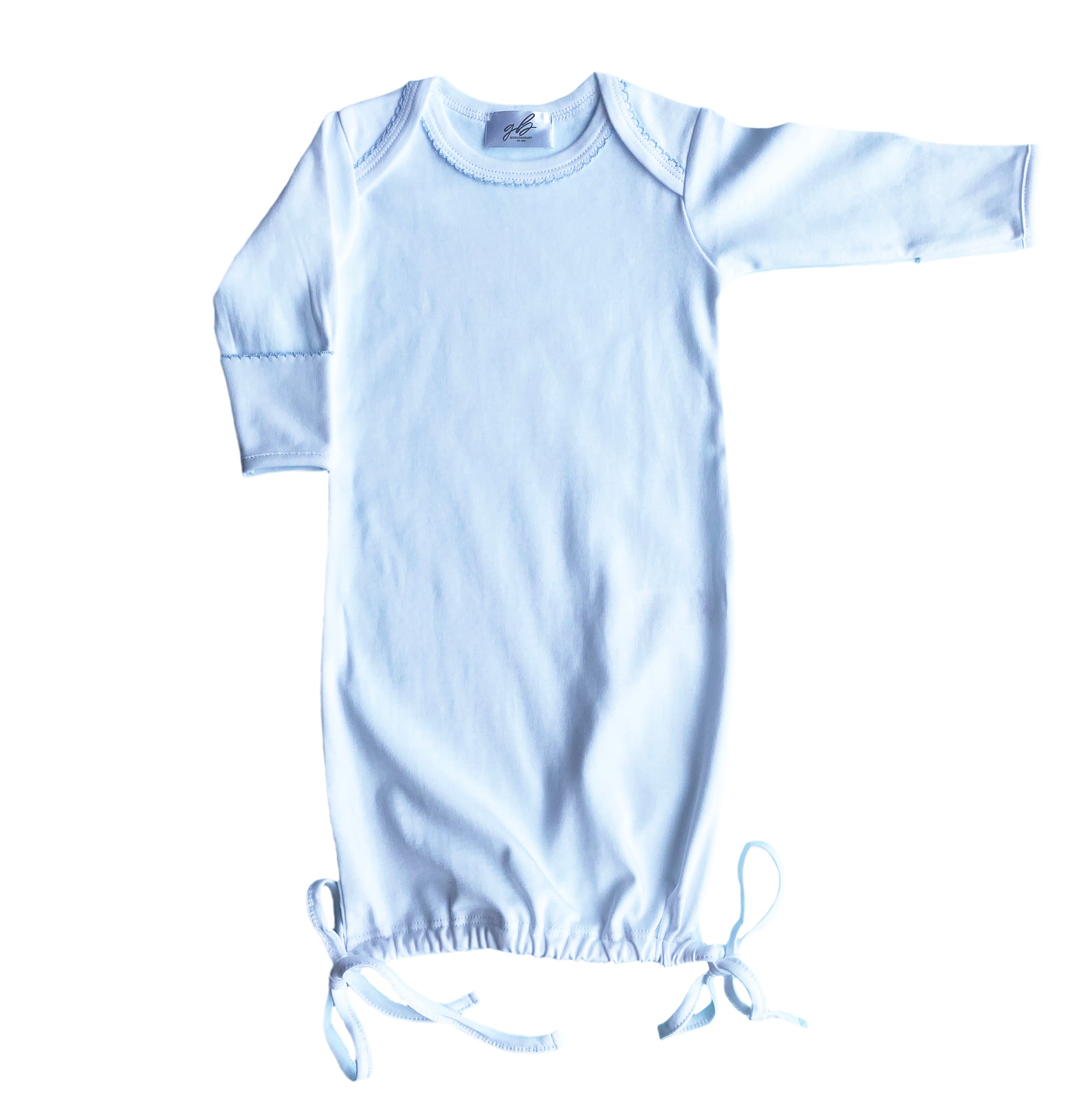 Newborn Sleepsack With Blue Picot Trim