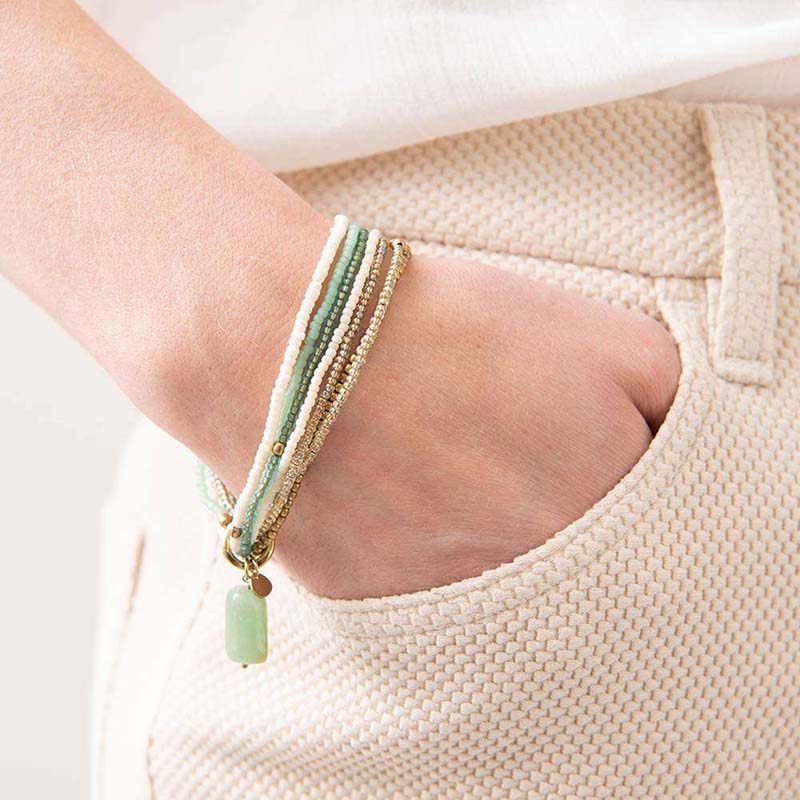 Nirmala Aventurine Gold Bracelet